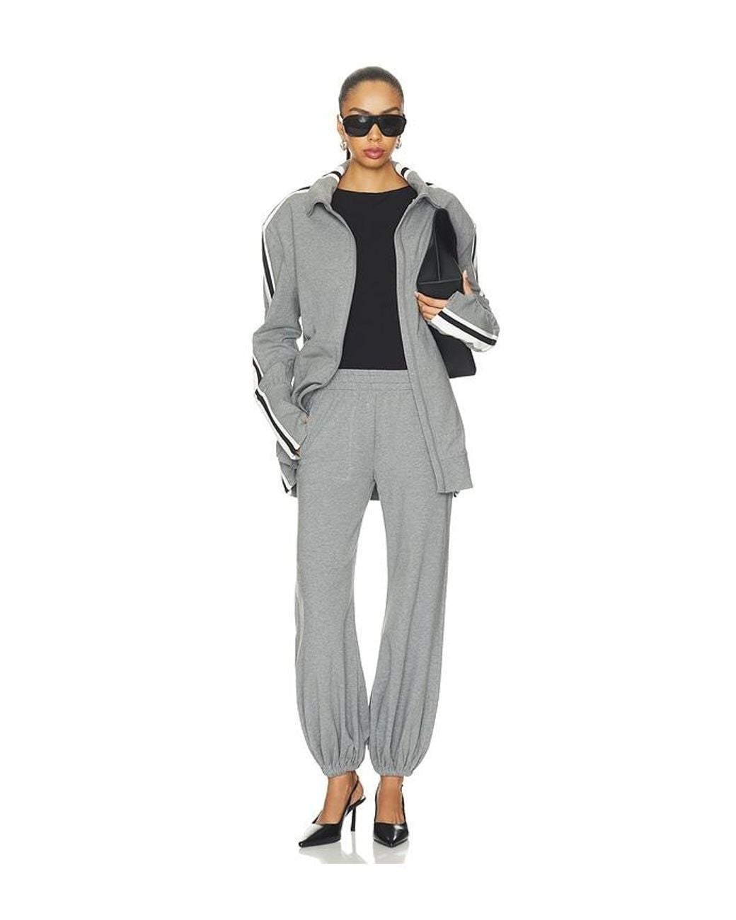 Norma Kamali Gray Boyfriend Puff Jog Pant