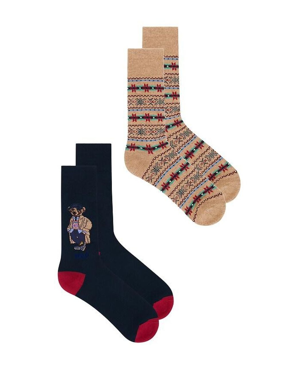 Polo Ralph Lauren Blue Litchfield Bear Slack Socks 2-Pack for men