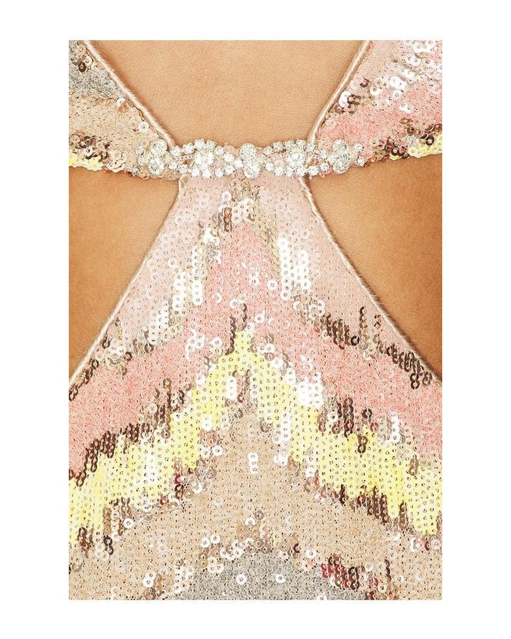 Bronx and Banco White Sonia Sequin Cutout Maxi Dress