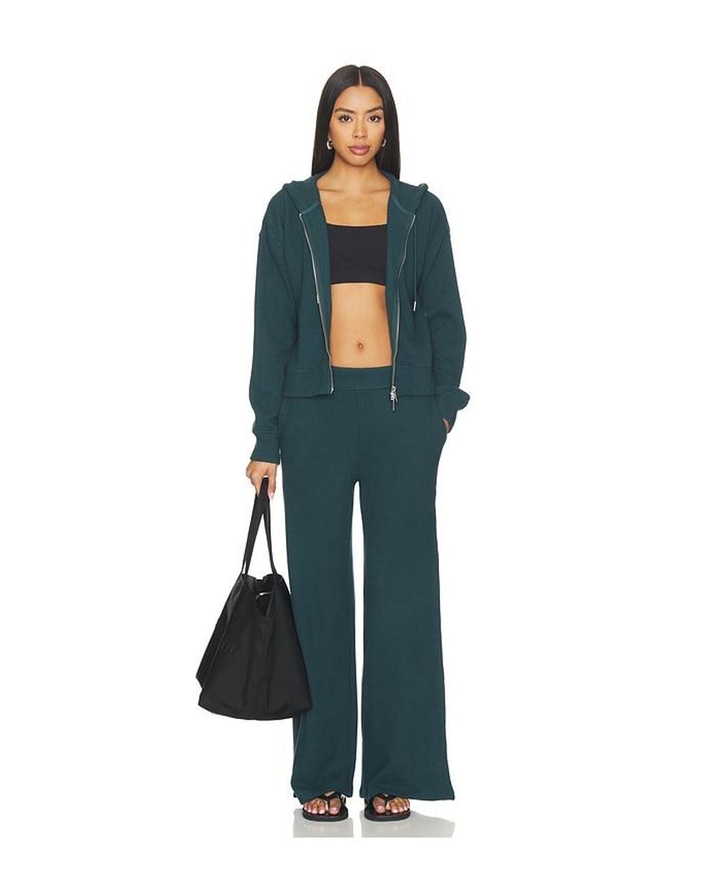 Beyond Yoga Blue Rest Day Waffle Wide Leg Pant