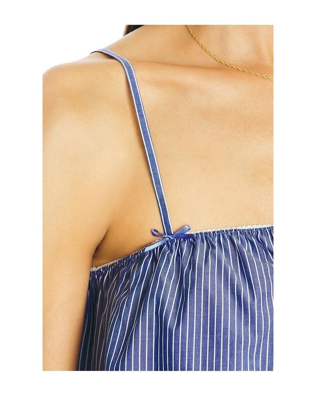 Helsa Blue Pinstripe Poplin Camisole