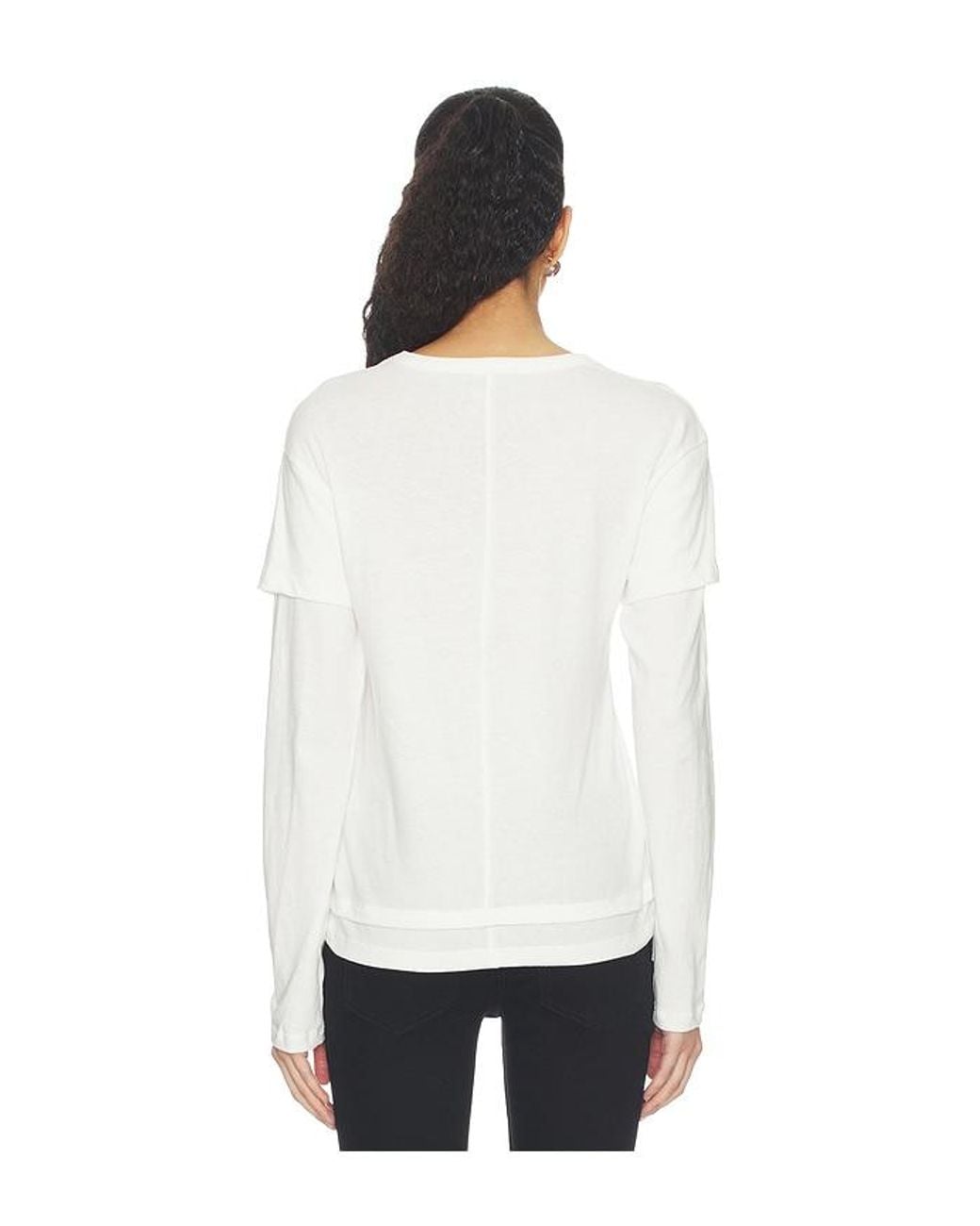 EB DENIM White Rory Layered Long Sleeve