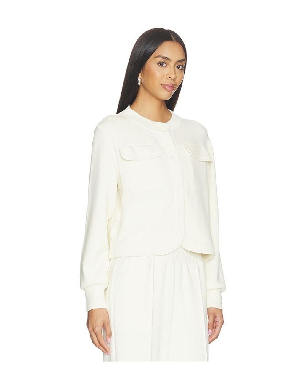 Varley White Hartwell Button Through Jacket