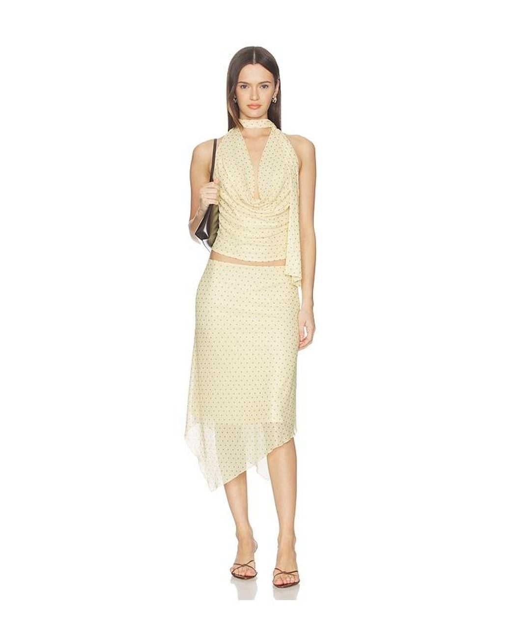 MORE TO COME Natural Ariyah Midi Skirt Set