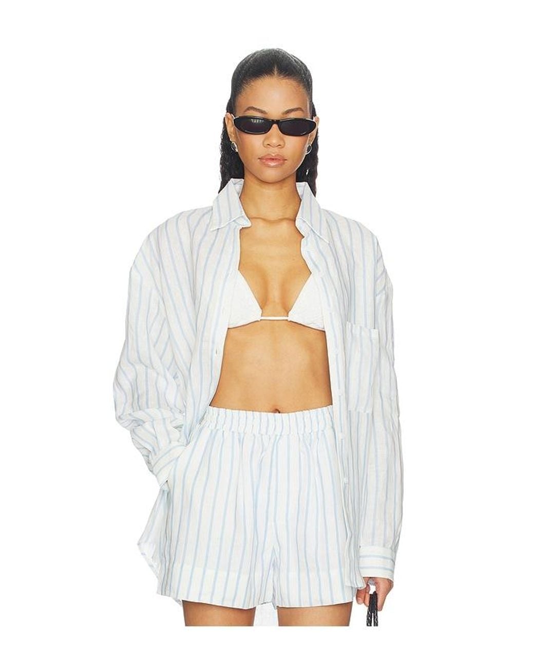AEXAE White X Revolve Linen Woven Shirt