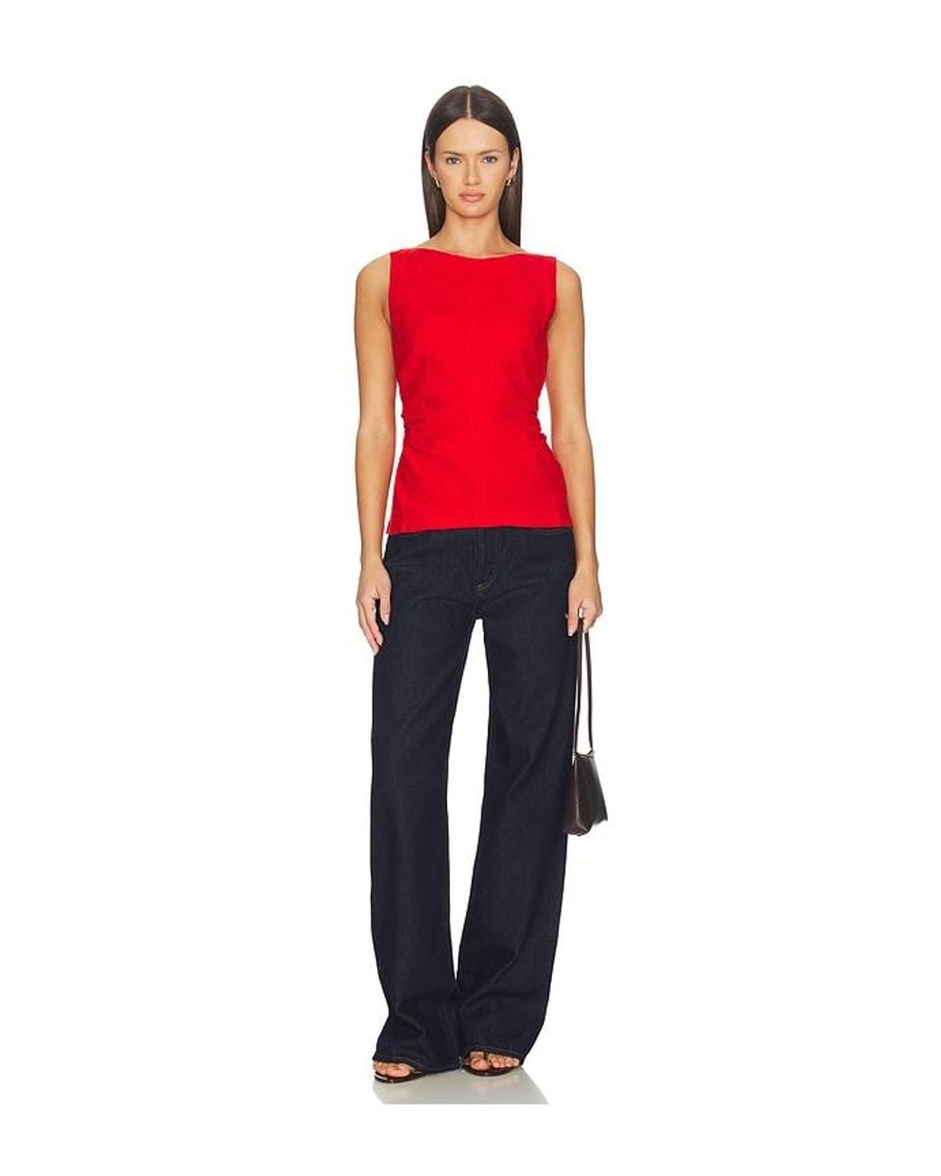 Madewell Red Addison Linen Top