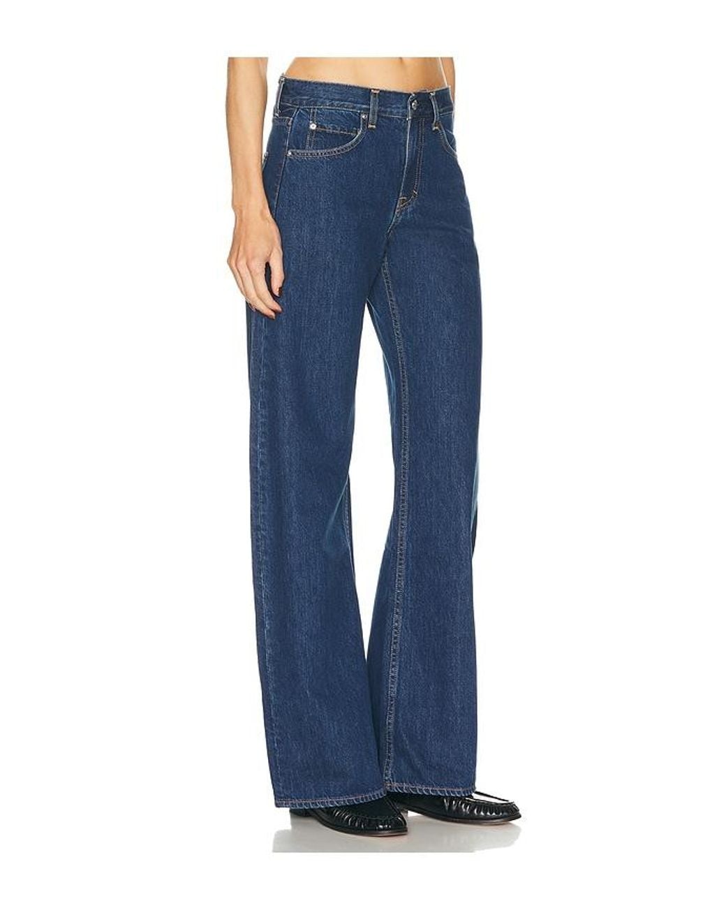 GRLFRND Blue Rory Short Rise Baggy