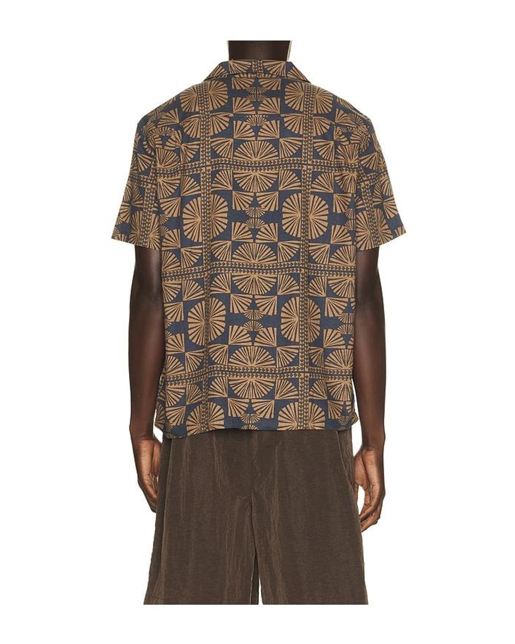 Marine Layer Brown Pablo Tencel Linen Resort Shirt for men