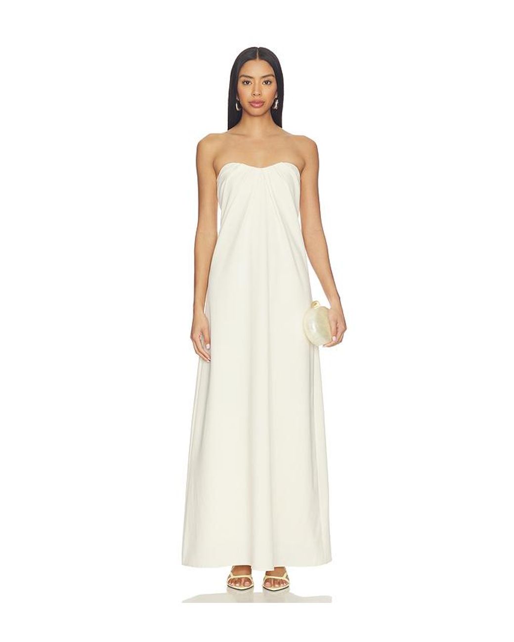 ALL THE WAYS Libertee Strapless Maxi Dress in White | Lyst UK