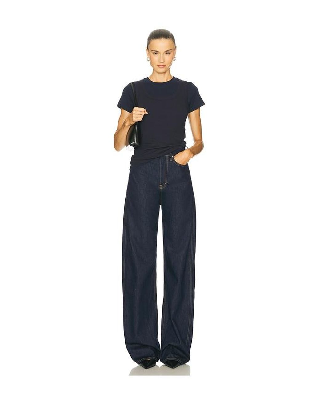 GRLFRND Blue Austen High Rise Curve