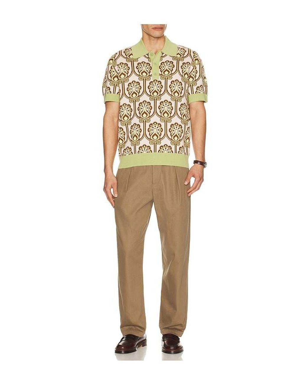 Drole de Monsieur Natural Dr&Ocirc;Le De Monsieur Polo Maille Tapisserie Florale for men