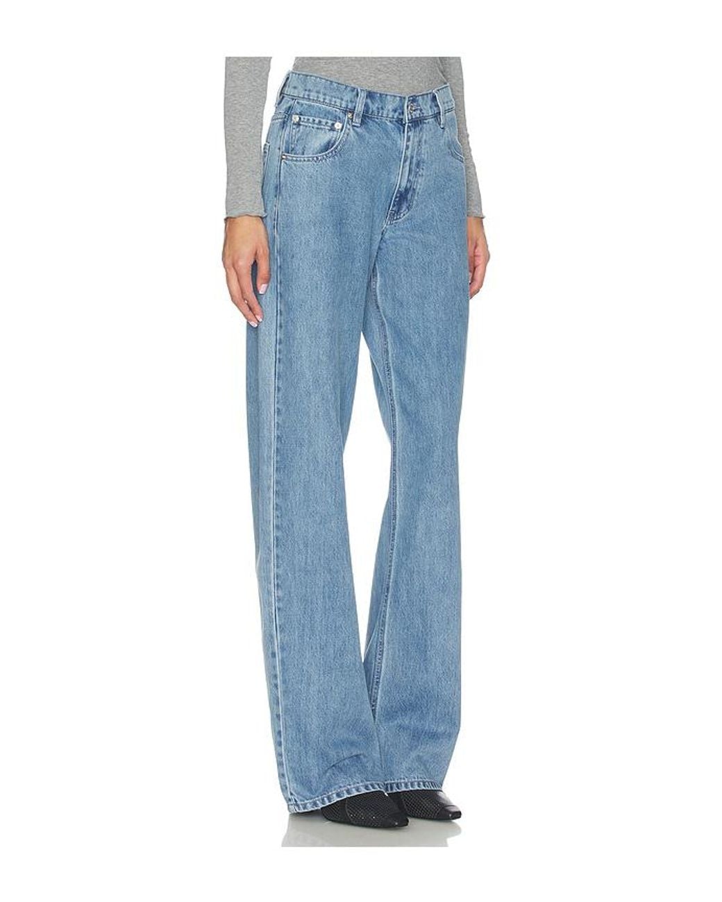 MOTHER OF ALL Blue Hose Hedi Low Waist Wide Leg