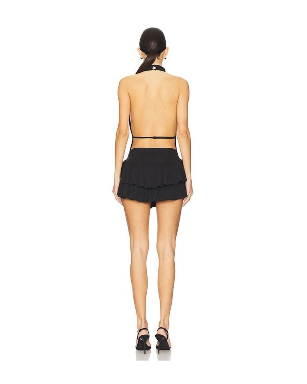 Amelie Teje Black Nara Ruffle Dress