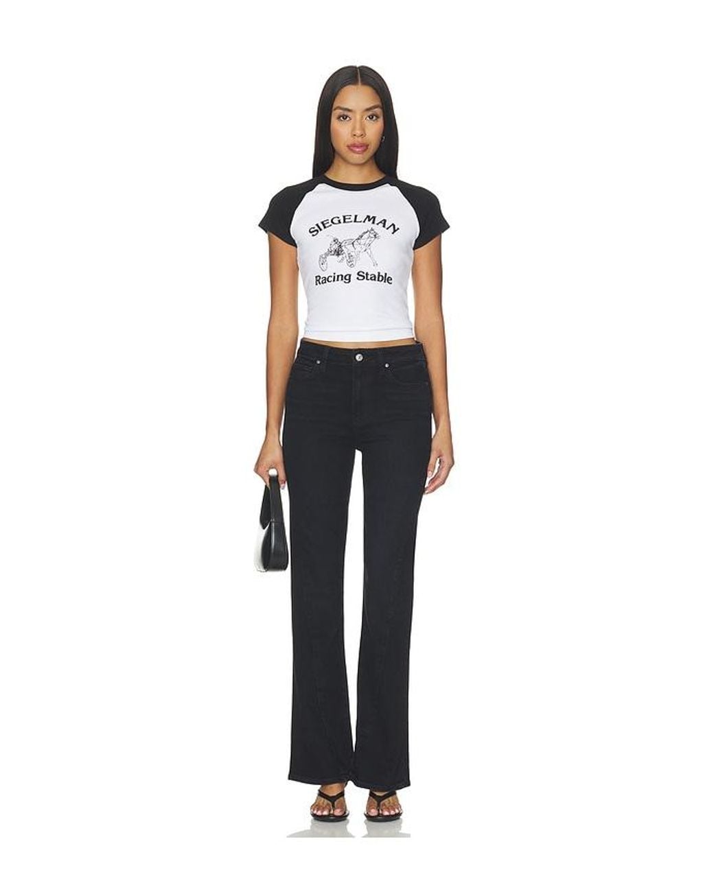 PAIGE Black High Rise Laurel Canyon With Twisted Seam Bootcut Jeans