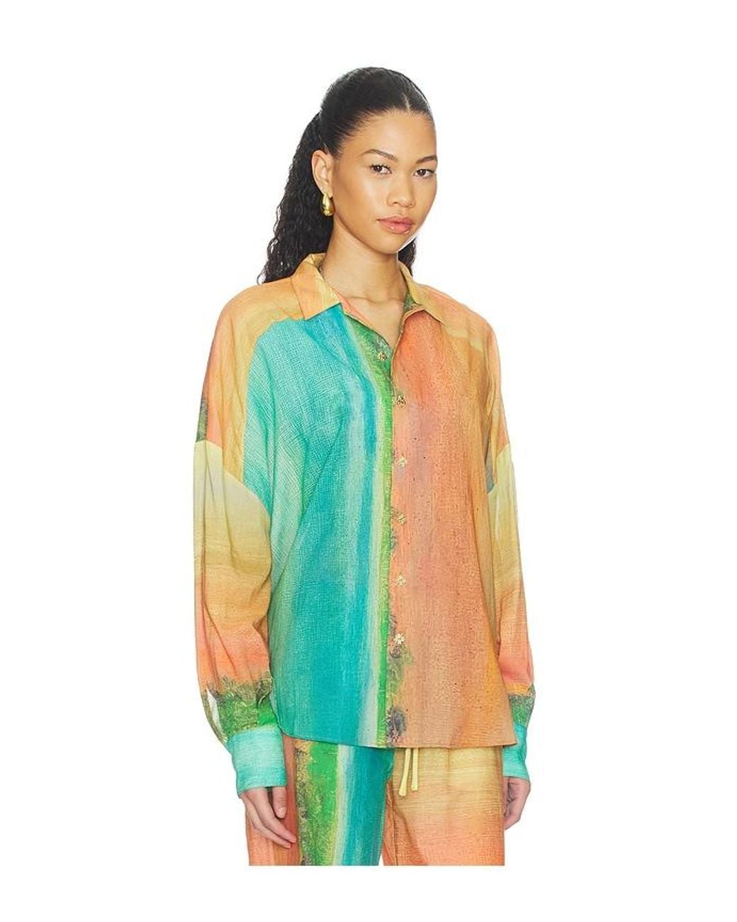 Donde Esteban Blue Formentera Cotton Voile Shirt