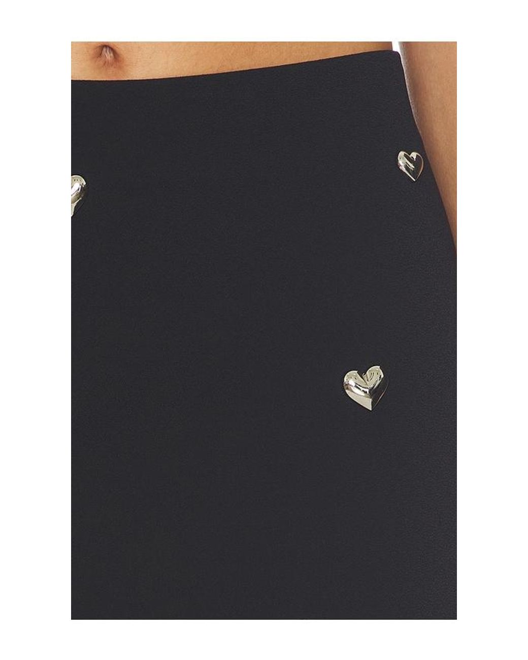 MILLY Black Heart Applique Maxi Skirt