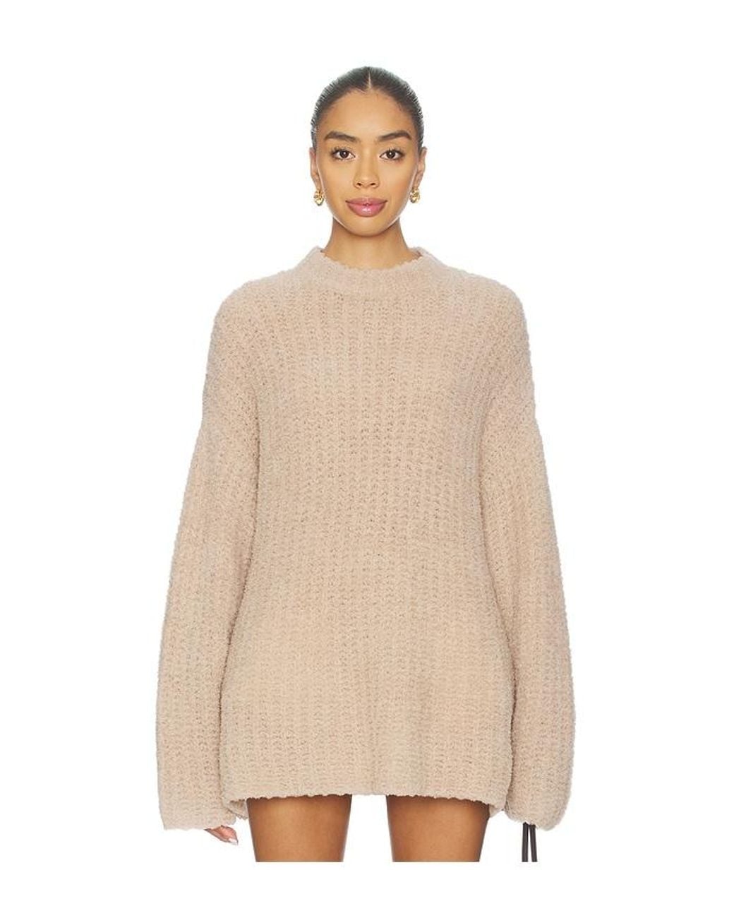 LAPOINTE Natural Oversized Crew Neck Sweater