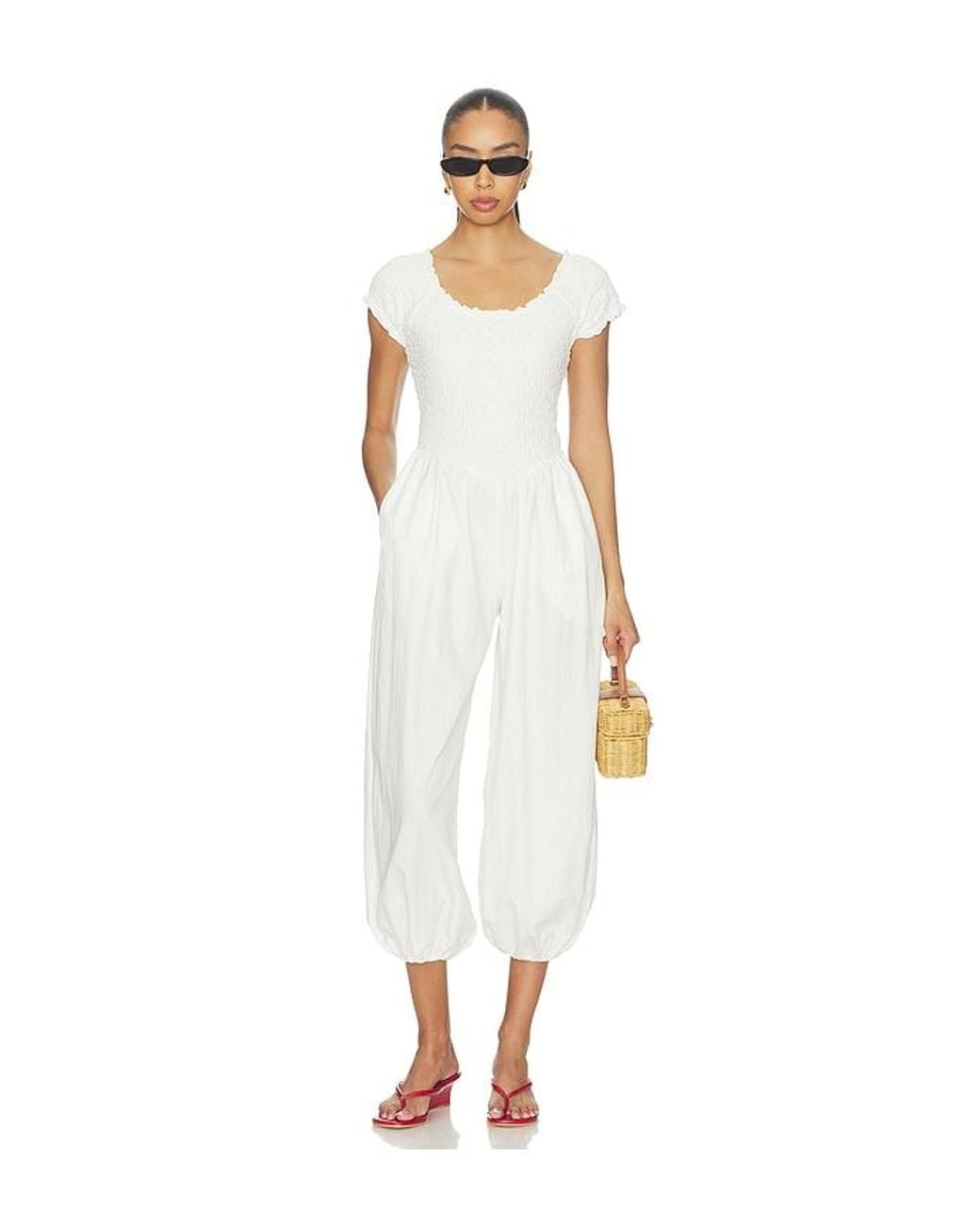 Lisa Says Gah White Goldie Jumpsuit