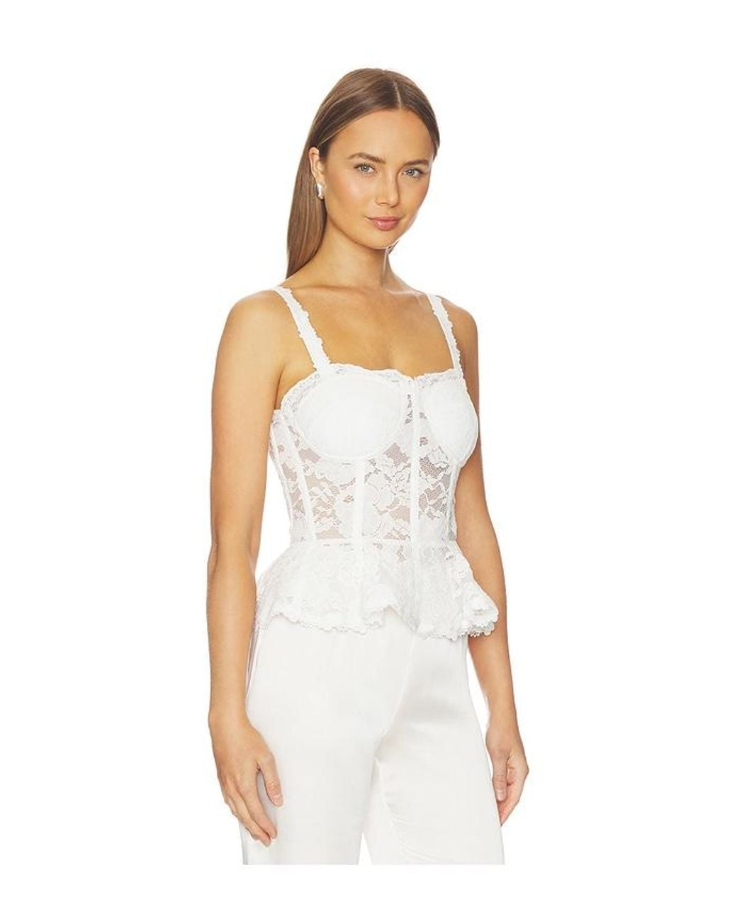 Generation Love White Nicole Mesh Lace Bustier