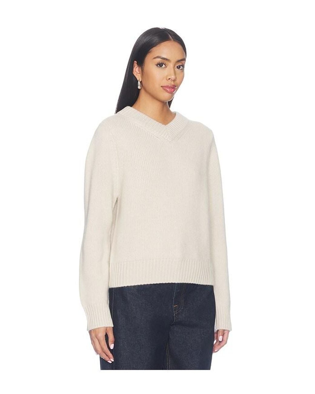 Soft Goat Blue Chunky V-Neck Sweater