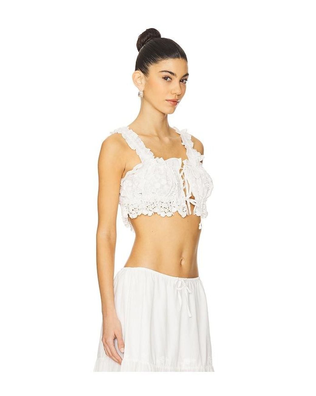 TOP DOUBLE LIEN en Ivory WeWoreWhat en coloris White