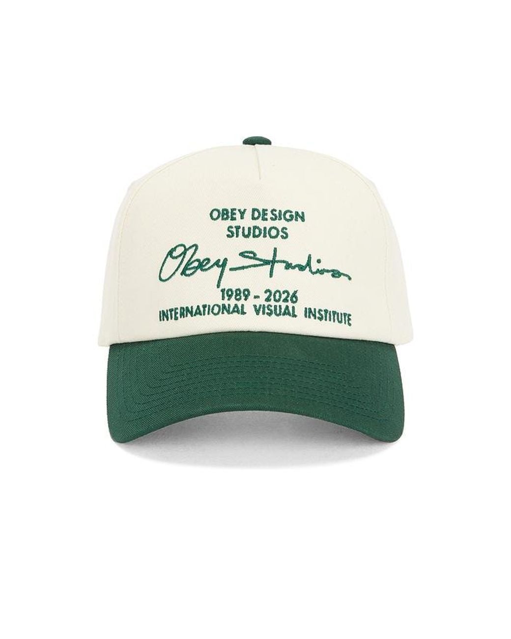 Obey Green Design Studio 5 Panel Strapback Hat for men