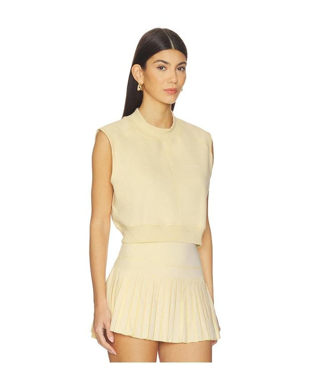 Gold Hinge Natural Mock Neck Sleeveless Top