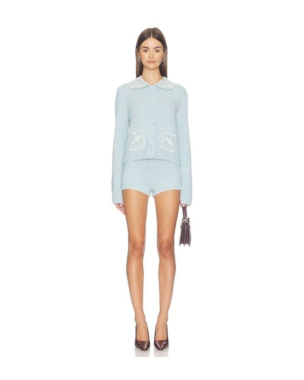 Stone Cold Fox Blue X Revolve Adalene Crochet Collar Cardigan