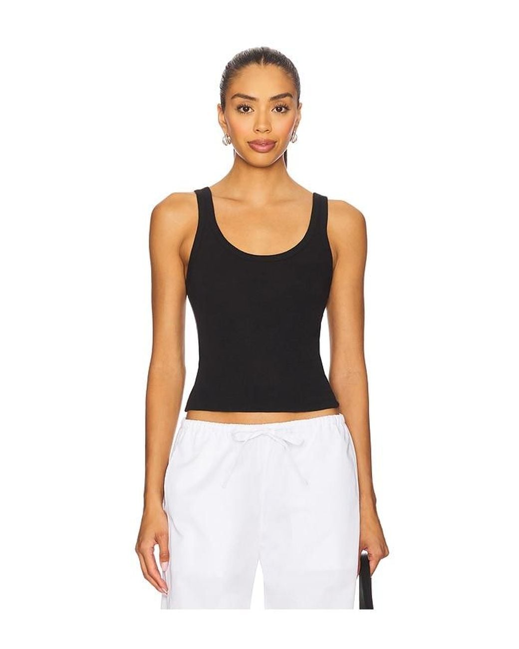 Leset Black Laura Scoop Neck Tank