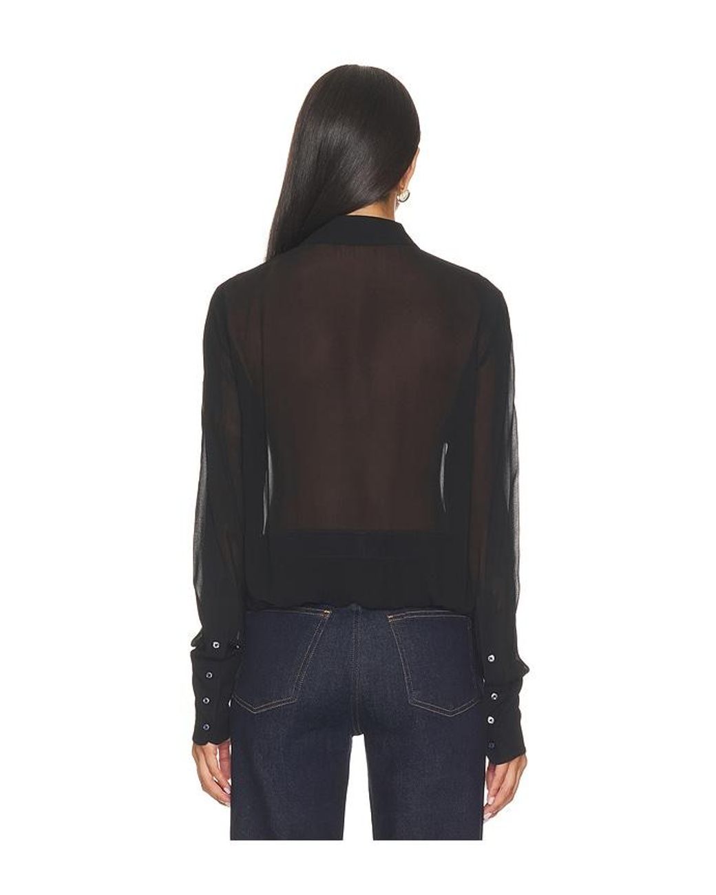 ÉTERNE Black Vivi Viscose Georgette Blouse