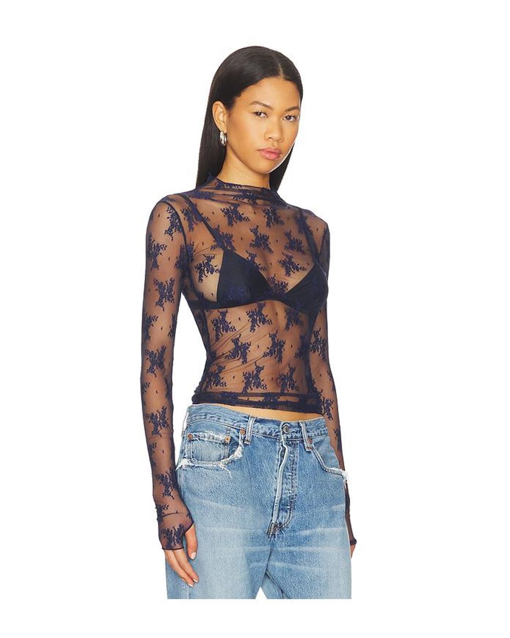 Free People Blue Lady Lux Layering Top