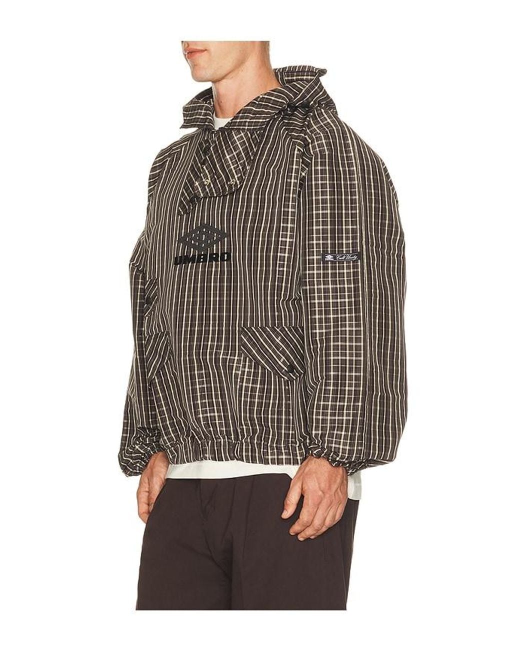 Umbro Gray Check Smock Anorak for men