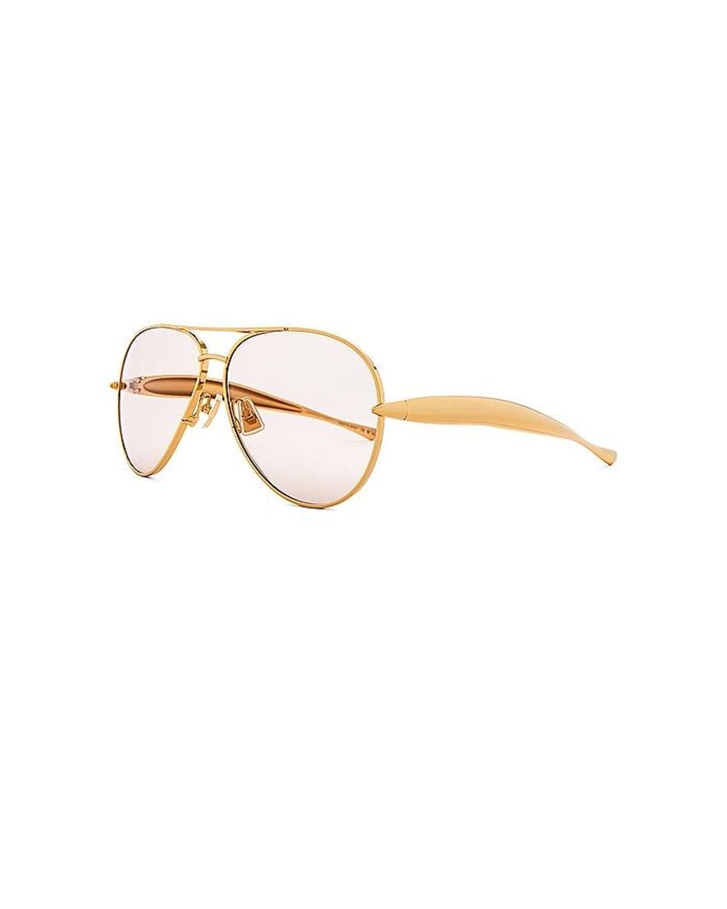 Bottega Veneta Metallic Sardine Aviator Sunglasses