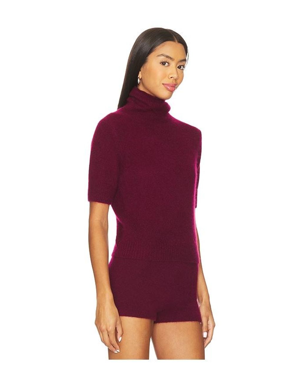 W. Cashmere Purple Tansy Short Sleeve Pullover