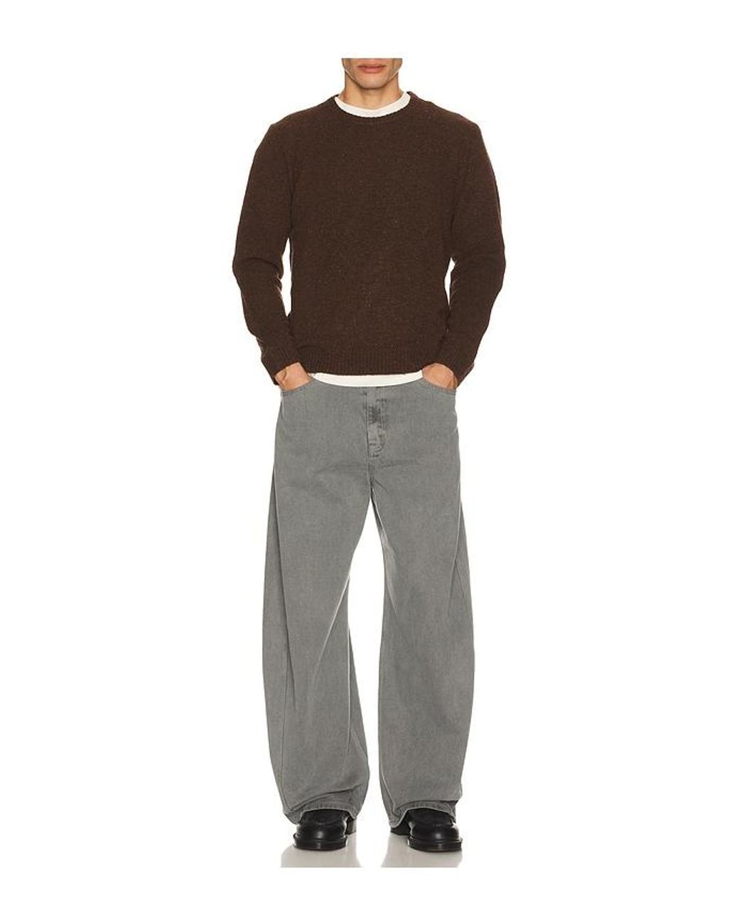Marine Layer Brown Donegal Crew Sweater for men
