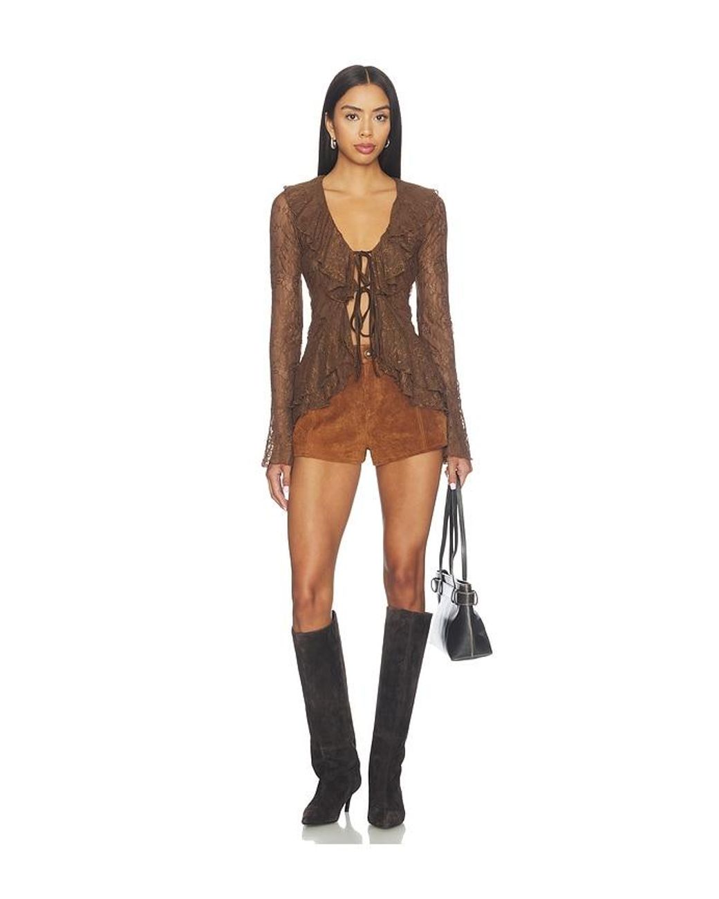 Central Park West Multicolor Odessa Genuine Suede Short