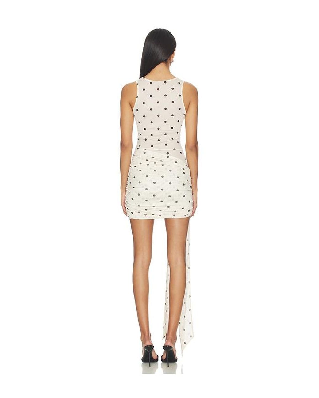 With Harper Lu White Mesh Wrap Mini Dress