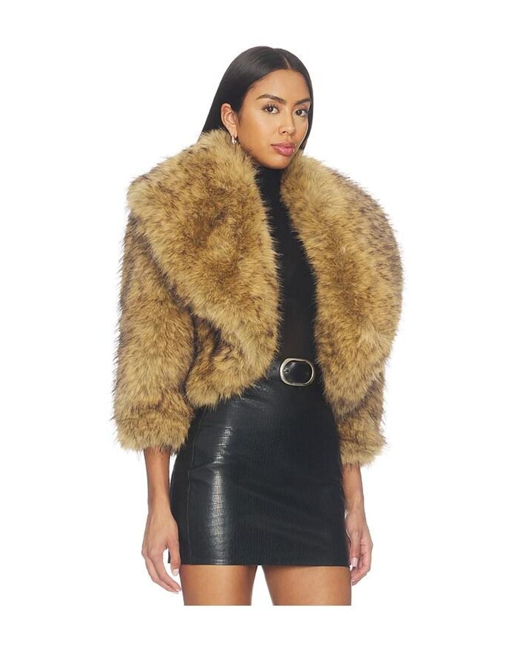 Kim Shui Blue Georgia Faux Fur Moon Jacket