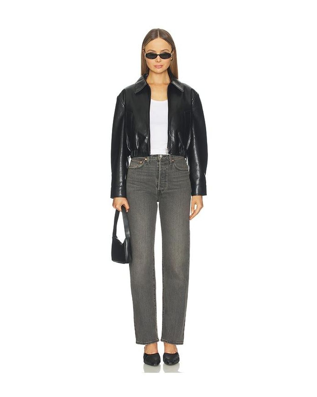 Levi's Gray Ribcage Full Length Straight Leg Jeans