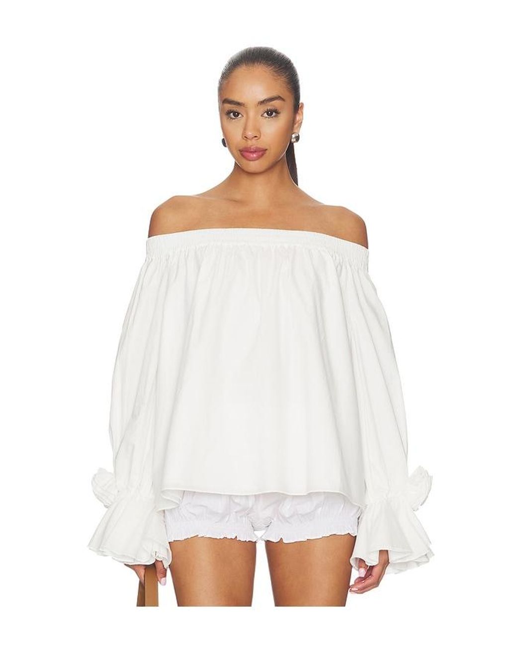 Essentiel Antwerp White Joffie Off Shoulder Top