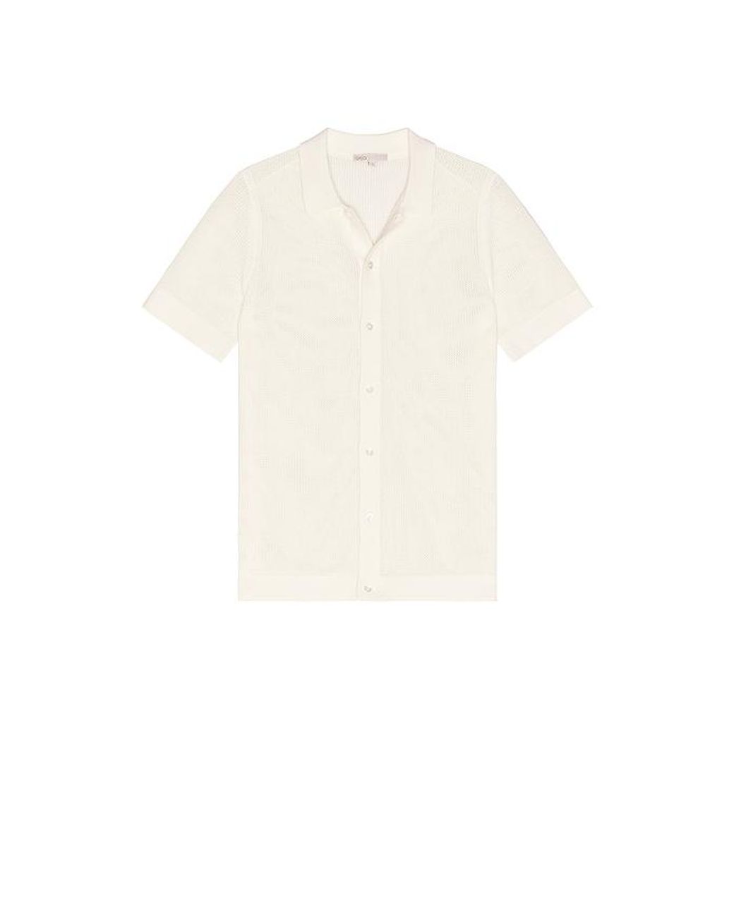 Onia White Crochet Knit Button Up Shirt for men