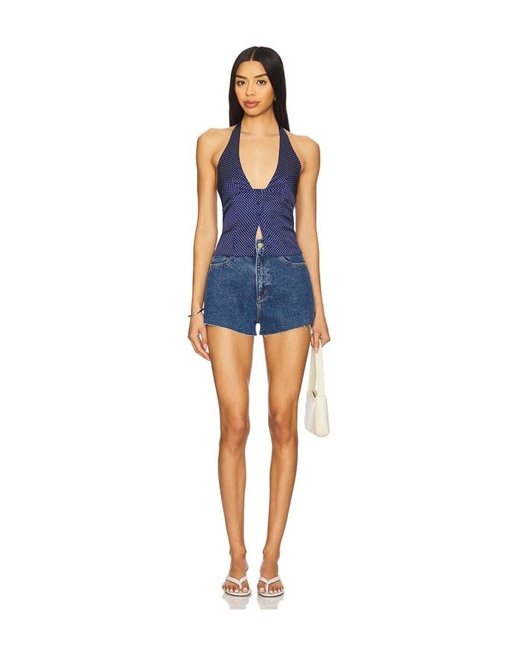 A.Brand Blue High Relaxed Short
