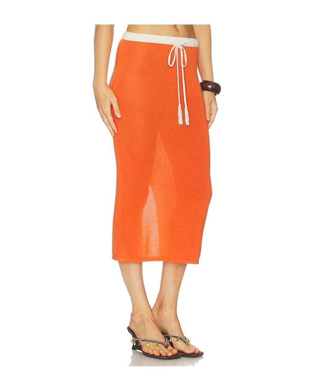Leslie Amon Orange Noelle Skirt