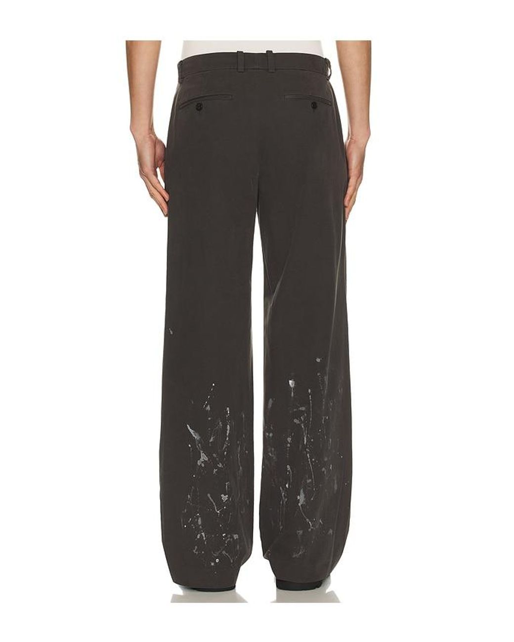 we11done Black Painted Trousers for men