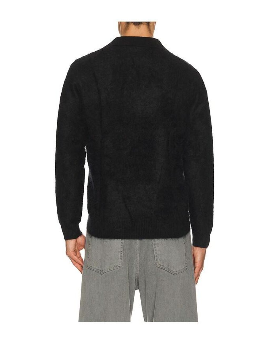 Soft Goat Black Brushed Polo for men