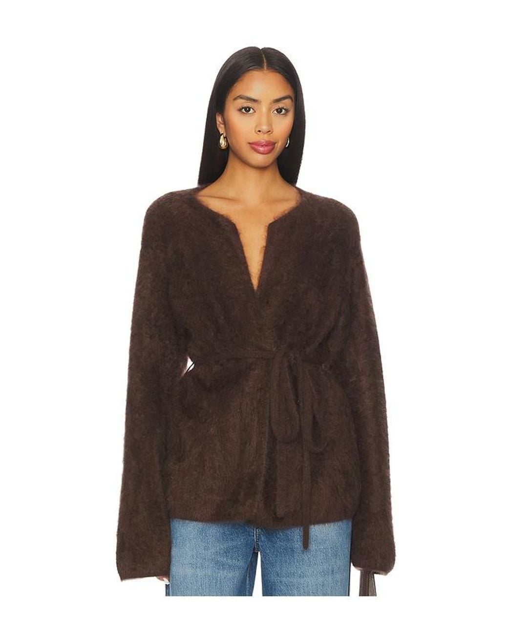 Soft Goat Brown Brushed Cardigan