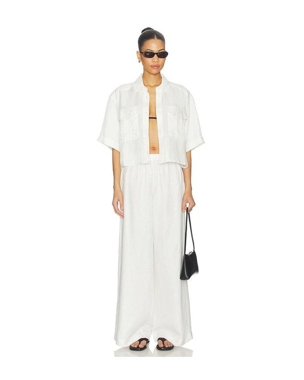 Anine Bing White Roslyn Pant