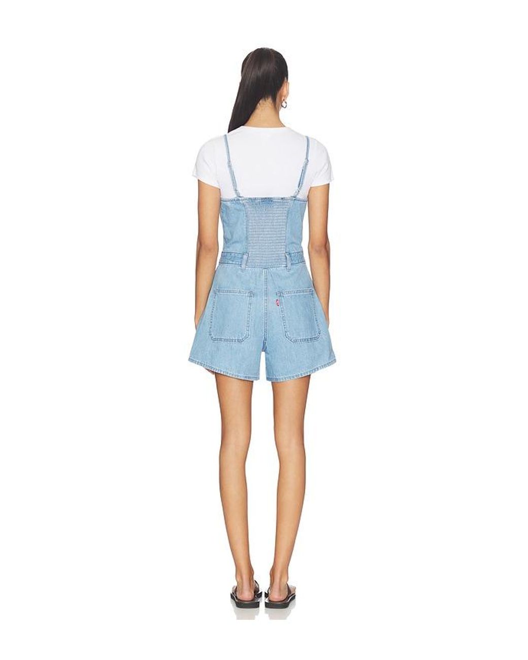 Levi's Blue Square Neck Romper
