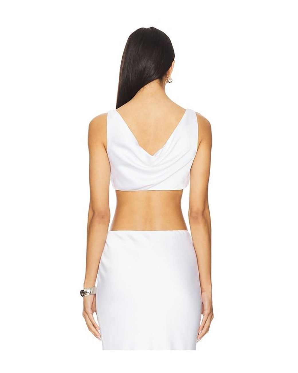 Norma Kamali White Maria Cropped Top