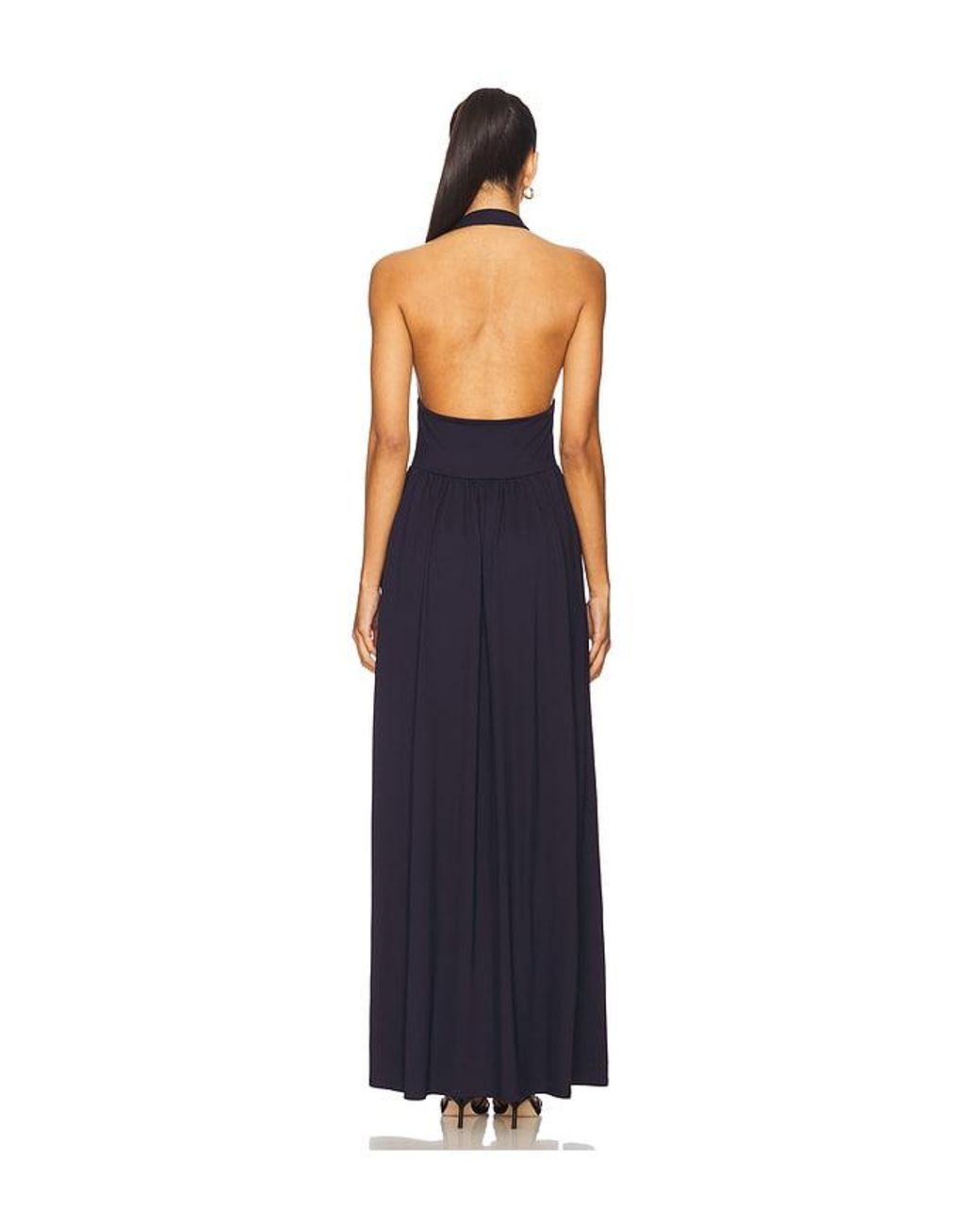 Susana Monaco Blue Halter Gathered Dress